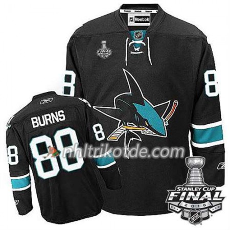 Reebok San Jose Sharks Trikot Brent Burns #88 Schwarz Ausweich 2016 Stanley Cup - Herren