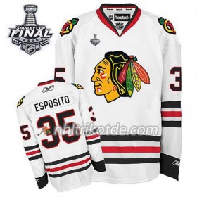 Reebok Chicago Blackhawks Trikot Tony Esposito #35 Auswärts Weiß 2015 Stanley Cup - Herren
