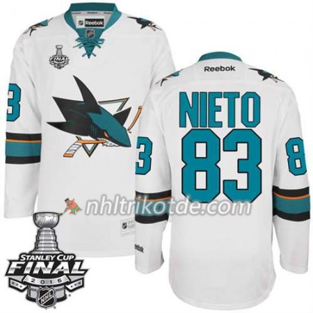 Reebok San Jose Sharks Trikot Matt Nieto #83 Weiß Auswärts 2016 Stanley Cup - Herren