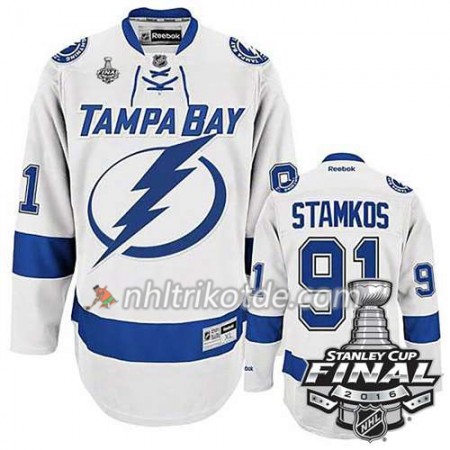 Reebok Tampa Bay Lightning Trikot Steven Stamkos #91 Weiß Auswärts 2016 Stanley Cup - Herren