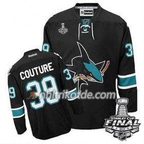 Reebok San Jose Sharks Trikot Logan Couture #39 Schwarz Ausweich 2016 Stanley Cup - Herren