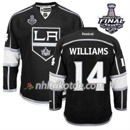 Reebok Los Angeles Kings Trikot Justin Williams #14 Heim Schwarz 2014 Stanley Cup - Herren