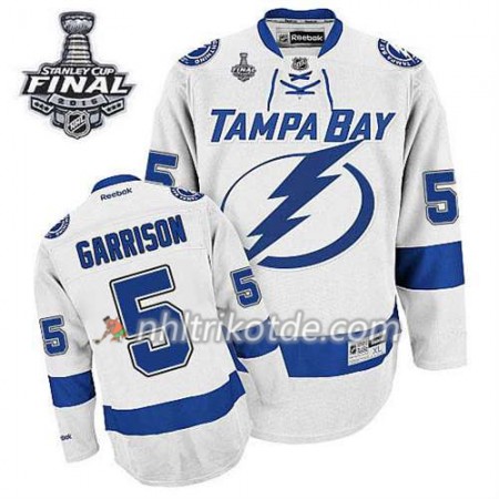 Reebok Tampa Bay Lightning Trikot Jason Garrison #5 Auswärts Weiß 2015 Stanley Cup - Herren Reebok Tampa Bay Lightning Trikot Jason Garrison #5 Auswärts Weiß 2015 Stanley Cup - Herren