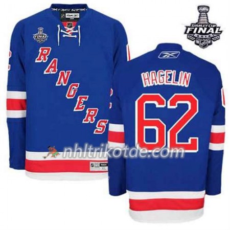 Reebok New York Rangers Trikot Carl Hagelin #62 Heim Blau 2014 Stanley Cup - Herren