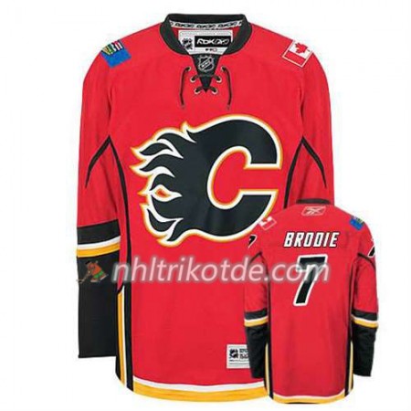 Reebok Calgary Flames Trikot TJ Brodie #7 Heim Weiß - Herren
