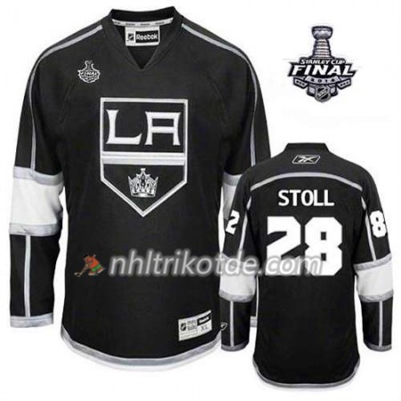 Reebok Los Angeles Kings Trikot Henrik Lundqvist #28 Heim Schwarz 2014 Stanley Cup - Herren