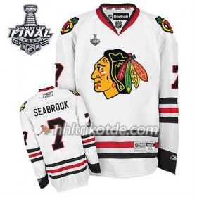 Reebok Chicago Blackhawks Trikot Brent Seabrook #7 Auswärts Weiß 2015 Stanley Cup - Dame