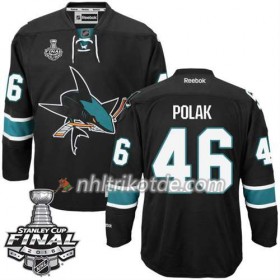 Reebok San Jose Sharks Trikot Roman Polak #46 Schwarz Ausweich 2016 Stanley Cup - Herren