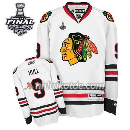 Chicago Blackhawks Trikot Bobby Hull #9 Auswärts Weiß 2015 Stanley Cup - Kinder
