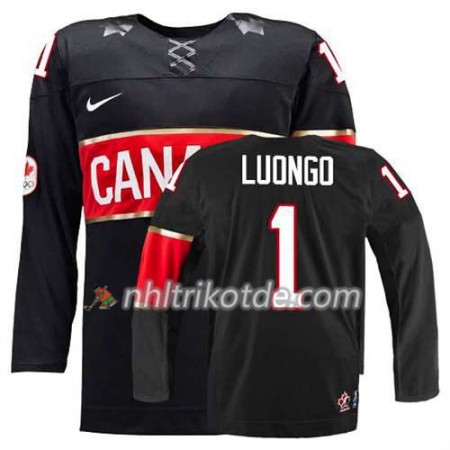 Reebok Canada Team Trikot Roberto Luongo #1 Ausweich Schwarz - Herren