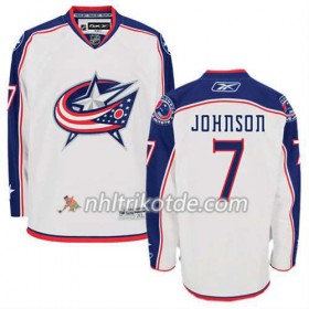 Reebok Columbus Blue Jackets Trikot Jack Johnson #7 Auswärts Weiß - Herren