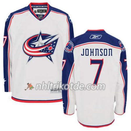 Reebok Columbus Blue Jackets Trikot Jack Johnson #7 Auswärts Weiß - Herren