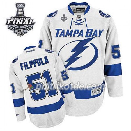 Reebok Tampa Bay Lightning Trikot Valtteri Filppula #51 Auswärts Weiß 2015 Stanley Cup - Herren