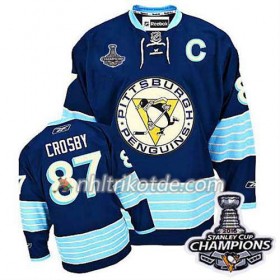 Reebok Pittsburgh Penguins Trikot 2016 Stanley Cup Champions Sidney Crosby Premier Finals #87 Blau - Herren
