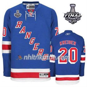 Reebok New York Rangers Trikot Chris Kreider #20 Heim Blau 2014 Stanley Cup - Herren