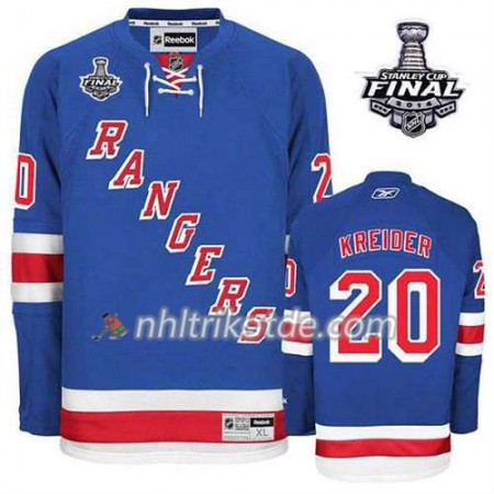 Reebok New York Rangers Trikot Chris Kreider #20 Heim Blau 2014 Stanley Cup - Herren
