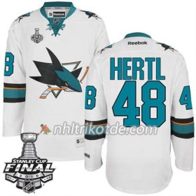 Reebok San Jose Sharks Trikot Tomas Hertl #48 Weiß Auswärts 2016 Stanley Cup - Herren