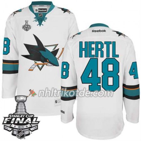 Reebok San Jose Sharks Trikot Tomas Hertl #48 Weiß Auswärts 2016 Stanley Cup - Herren