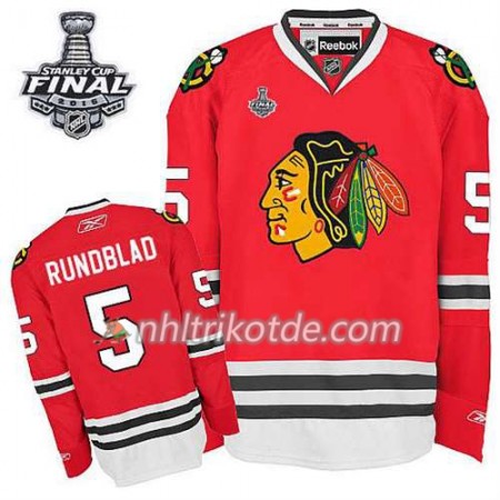 Reebok Chicago Blackhawks Trikot Daniel Carcillo #5 Heim Rot 2015 Stanley Cup - Herren
