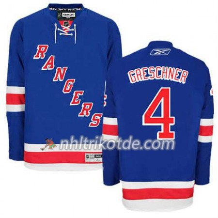 Reebok New York Rangers Trikot Ron Greschner #4 Heim Blau - Herren