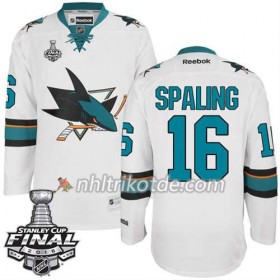 Reebok San Jose Sharks Trikot Nick Spaling #16 Weiß Auswärts 2016 Stanley Cup - Herren