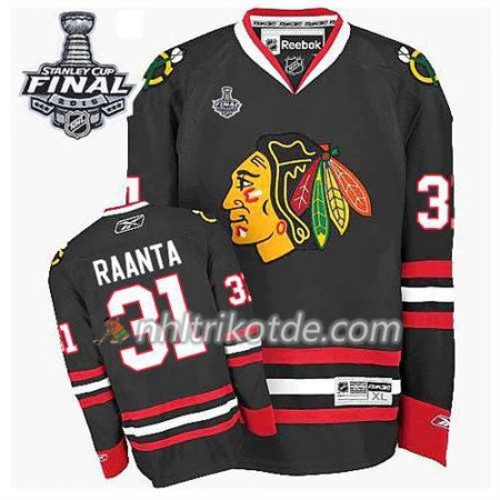 Reebok Chicago Blackhawks Trikot Antti Raanta #31 Ausweich Schwarz 2015 Stanley Cup - Herren