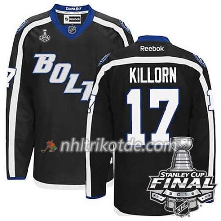 Reebok Tampa Bay Lightning Trikot Alex Killorn #17 Schwarz Ausweich 2016 Stanley Cup - Herren