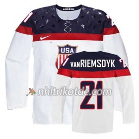 USA Team Trikot James van Riemsdyk #21 Heim Weiß - Kinder