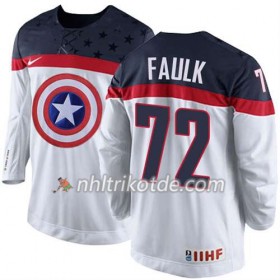 Reebok USA Team Trikot Justin Faulk #72 Weiß - Herren