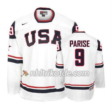 Reebok USA Team Trikot Zach Parise #9 Weiß - Herren