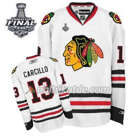 Reebok Chicago Blackhawks Trikot Daniel Carcillo #13 Auswärts Weiß 2015 Stanley Cup - Herren