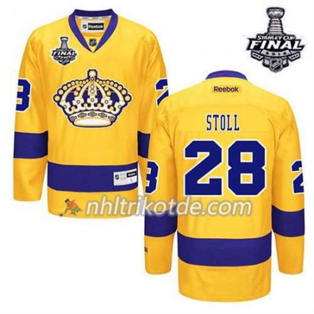 Reebok Los Angeles Kings Trikot Henrik Lundqvist #28 Ausweich Gold 2014 Stanley Cup - Herren