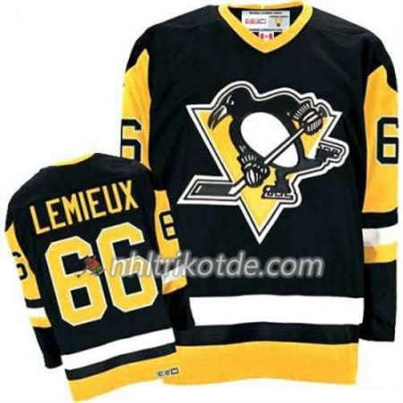 Reebok Pittsburgh Penguins Trikot Mario Lemieux 66 Schwarz Ausweich - Herren