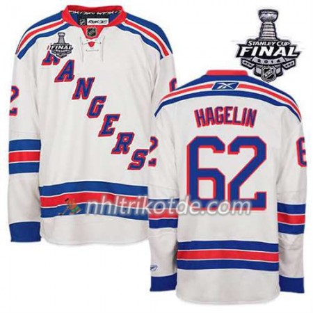 Reebok New York Rangers Trikot Carl Hagelin #62 Auswärts Weiß 2014 Stanley Cup - Herren