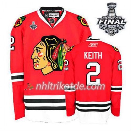 Reebok Chicago Blackhawks Trikot Duncan Keith #2 Heim Rot 2015 Stanley Cup - Dame