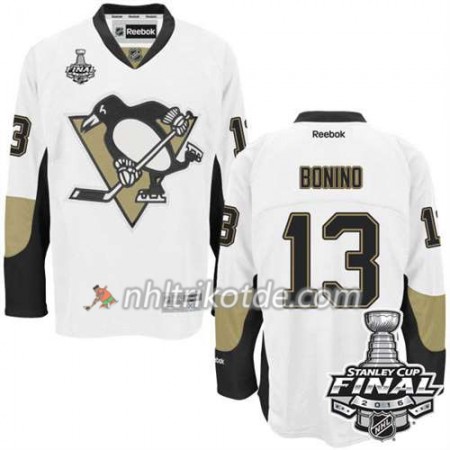 Reebok Pittsburgh Penguins Trikot Nick Bonino #13 Weiß Auswärts 2016 Stanley Cup - Herren