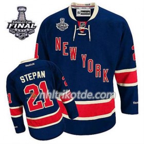 Reebok New York Rangers Trikot Derek Stepan #21 Ausweich Blau 2014 Stanley Cup - Herren