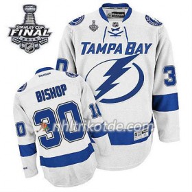 Reebok Tampa Bay Lightning Trikot Ben Bishop #30 Auswärts Weiß 2015 Stanley Cup - Herren