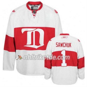 Reebok Detroit Red Wings Trikot Terry Sawchuk #1 Ausweich Weiß - Herren