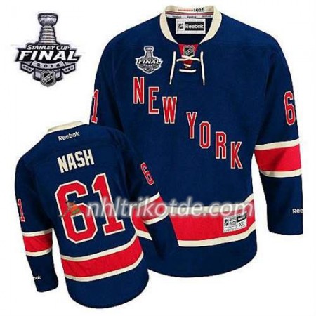 Reebok New York Rangers Trikot Rick Nash #61 Ausweich Blau 2014 Stanley Cup - Herren