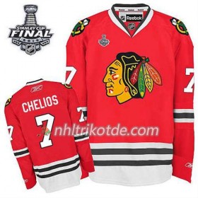 Reebok Chicago Blackhawks Trikot Chris Chelios #7 Heim Rot 2015 Stanley Cup - Herren