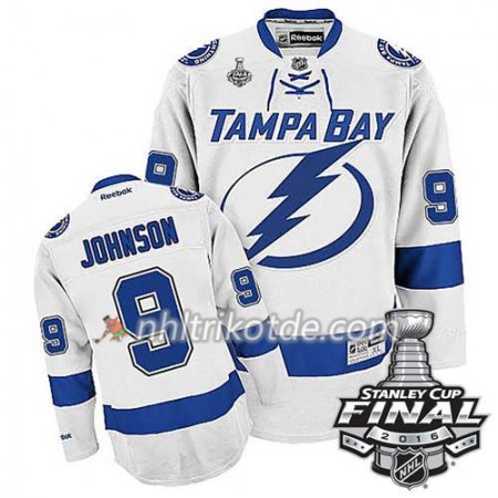 Reebok Tampa Bay Lightning Trikot Tyler Johnson #9 Weiß Auswärts 2016 Stanley Cup - Herren