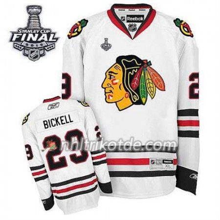Reebok Chicago Blackhawks Trikot Bryan Bickell #29 Auswärts Weiß 2015 Stanley Cup - Herren