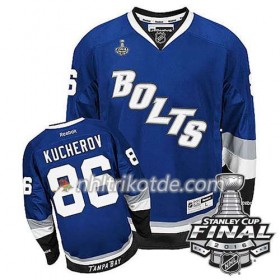 Reebok Tampa Bay Lightning Trikot Nikita Kucherov #86 Bleu Ausweich 2016 Stanley Cup - Herren