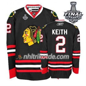 Reebok Chicago Blackhawks Trikot Duncan Keith #2 Ausweich Schwarz 2015 Stanley Cup - Dame