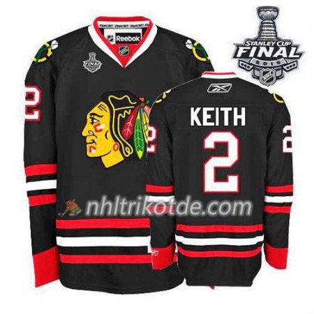 Reebok Chicago Blackhawks Trikot Duncan Keith #2 Ausweich Schwarz 2015 Stanley Cup - Dame