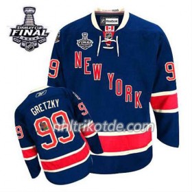 Reebok New York Rangers Trikot Wayne Gretzky #99 Ausweich Blau 2014 Stanley Cup - Herren
