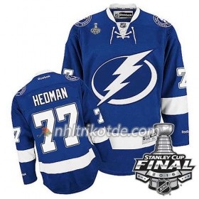 Reebok Tampa Bay Lightning Trikot Victor Hedman #77 Bleu Heim 2016 Stanley Cup - Herren