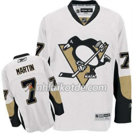 Reebok Pittsburgh Penguins Trikot Paul Martin 7 Weiß Auswärts - Herren