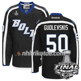 Reebok Tampa Bay Lightning Trikot Kristers Gudlevskis #50 Schwarz Ausweich 2016 Stanley Cup - Herren